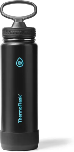 Vista 30 de Thermoflask - Paquete de 2 botellas de agua de acero inoxidable con aislamiento al vacío de doble pared de 24 onzas, negro/malaquita
