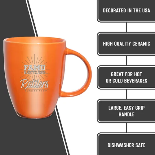 Vista 5 de Rico Industries - Taza de lustre cerámico con grabado láser de la NCAA de 18oz - Café-Té