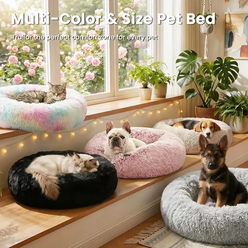 Vista 7 de Love's cabin, Cama para gatos de interiores con base lavable con lavadora, resistente al agua, cojín suave para perro y gato para alivio