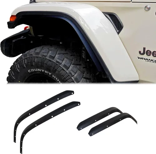Vista 9 de Juego de extensiones de guardabarros delanteros y traseros para Jeep Wrangler JL 4XE 2018-2024 (se ajusta a guardabarros altos)