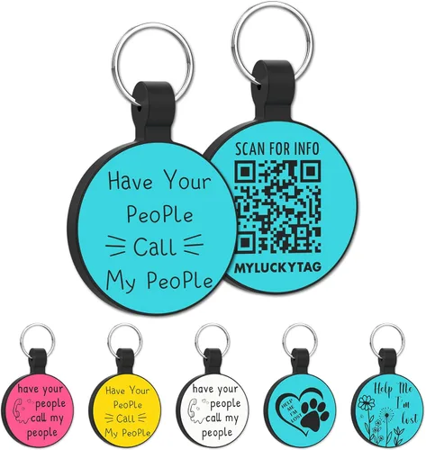 Vista 7 de MYLUCKYTAG Identificación de mascota con código QR de silicona grabada silenciosa Collar personalizado para perros y gatos Perfil en línea