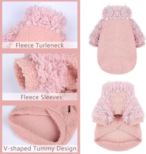 Vista 5 de Sudadera Chihuahua para Perros Ropa para Perros Pequeños Suéter para Perros Niña Niño Suéteres de Forro Polar Suave para Perros Pequeños y Medianos