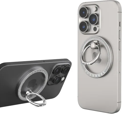 Allengel Agarre magnético para teléfono MagSafe, soporte de anillo magnético compatible con anillo de teléfono MagSafe, soporte de dedo giratorio de