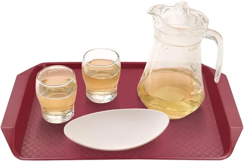 Vista 4 de Morcte 6 bandejas de plástico para servir comida rápida, 16.73 x 11.73 pulgadas