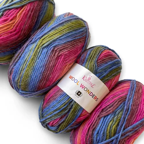 Vista 17 de Wool Wonders - Ovillo de lana para tejer, paquete de 4 (640 yardas/14.11 oz), patrones libres, hilo de lana para tejer, Aran/pesado #4