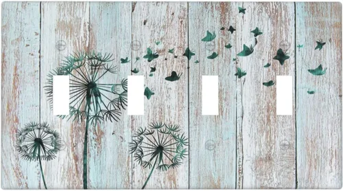 Vista 153 de William Morris Floral Boho Azul Medianoche Azul Bohemio Flor 1 Banda Dúplex Cubierta de Salida Decorativa Receptáculo Único Interruptor Eléctrico