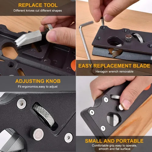 Vista 3 de Plano de esquina de borde de carpintería con localizador auxiliar, plano de mano adecuado para recorte rápido de madera (W/4cuters)