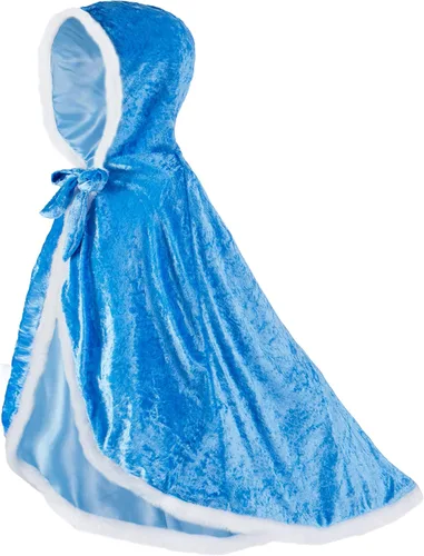 Spooktacular Creations Capa con capucha de princesa de 3 piezas con corona de tiara y varita, accesorios de disfraz de princesa para niñas