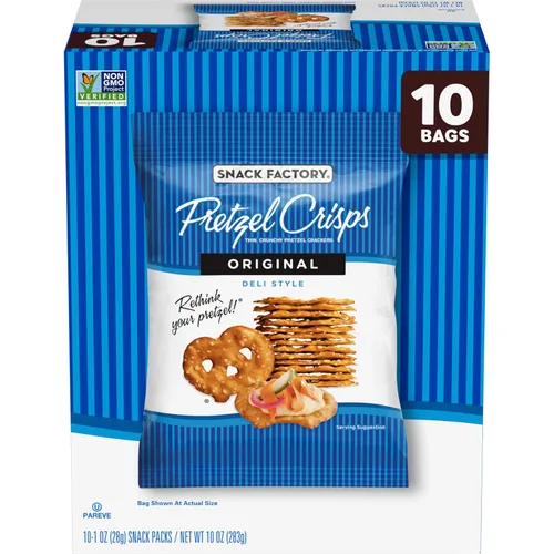 Vista 9 de Snack Factory Pretzel Crisps Sabor Original, Paquete de Snacks Tamaño Individual, 1.5 Oz (Paquete de 24)