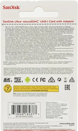 Vista 3 de SanDisk Ultra SDSQUNS-032G-GN3MN 32GB 80MB/s UHS-I Clase 10 tarjeta microSDHC