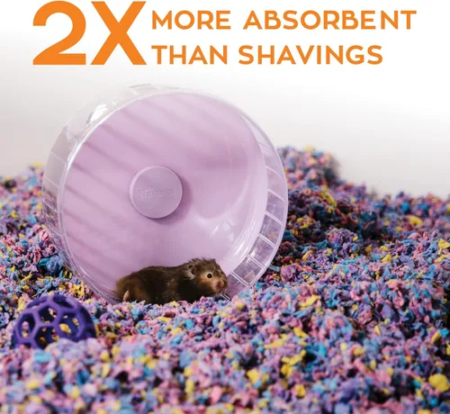 Vista 4 de Carefresh - Cama para mascotas pequeñas de papel natural color Confetti, 99% libre de polvo con control de olores, 50 L