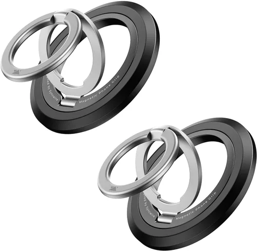 Vista 33 de SYNCWIRE - Soporte magnético con aro para MagSafe, rotación de 360 grados, agarre y soporte para teléfono, aro para dedo, doble imán, compatible