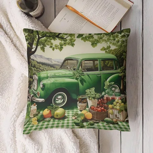 Vista 4 de Funda de cojín de terciopelo verde con diseño de trébol de granja, fundas decorativas para sala de estar, fundas de almohada cuadradas decorativas