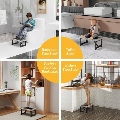Vista 74 de Taburete de pie para adultos y niños, taburete resistente para armario, taburete de pie resistente para cocina, baño, dormitorio, soporta hasta 500
