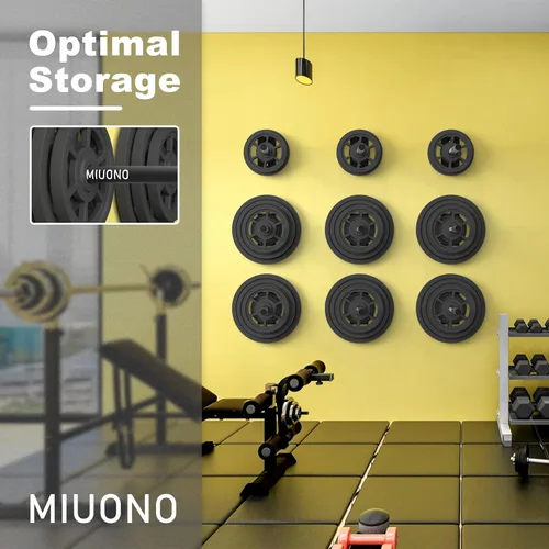 Vista 4 de Weight Plate Holder, Wall Mounted Weight Rack Storage for Weight Plates, Home Gym Organizer