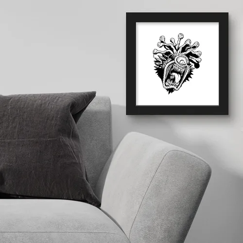 Vista 3 de Gallery Pops Dungeons & Dragons - Arte de pared clásico de Beholder, versión enmarcada negra, 12 x 12 pulgadas Versión con marco negro