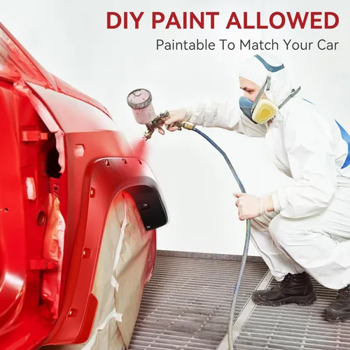 Vista 4 de LEDKINGDOMUS Kit de guardabarros compatible con Toyota Tundra 2007-2013, ruedas delanteras y traseras con protección UV, material Dura-Flex acabado