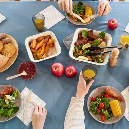 Vista 6 de EZYoutdoor 100 piezas de tenedores de bambú biodegradables de 16 cm para comer - tenedores de bambú biodegradables de 6.3 pulgadas para cocinar