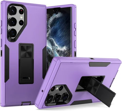 Vista 13 de Funda diseñada para Samsung Galaxy S23 Ultra con soporte, protección contra caídas funciona con soporte magnético para automóvil, a prueba de polvo
