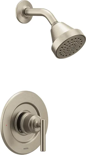 Vista 2 de Moen Gibson Níquel cepillado de rendimiento ecológico moderno para ducha con grifo de baño y mango con palanca, válvula Posi-Temp requerida