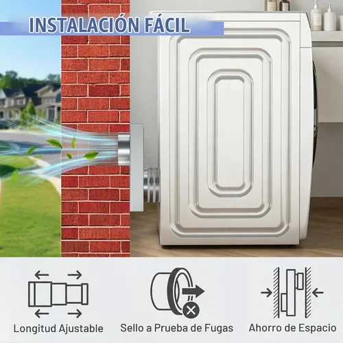 Vista 3 de Periscope - Rejilla de ventilación de secadora ajustable de acero inoxidable de 0-5 pulgadas, kit de conector 84049, adaptador de manguera