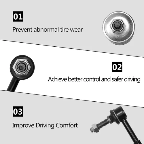 Vista 5 de Enlace estabilizador de barra antirrollido frontal 2 piezas izquierda y derecha 4WD, compatible con Ram 1500 2006-2008, Ram 2500 2006-2009, Ram 3500