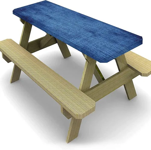 XISUNYA Mantel elástico para mesas rectangulares de 9 pies, manteles ajustables de poliéster con diseño azul marino, 36 x 107 pulgadas, textura de