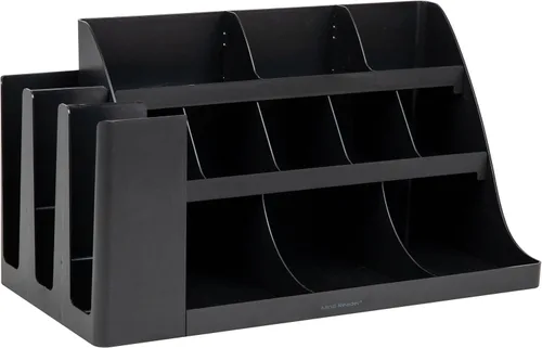 Vista 7 de Mind Reader "Pioneer breakroom Organizador 11 Compartimiento condimento Soporte, color negro, 14 compartimentos - extra grande, Negro