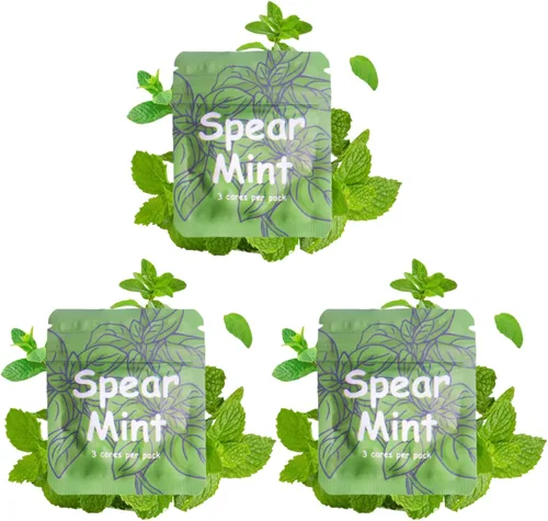 LAMKHOO 3 paquetes de núcleos de sabor a menta verde a base de plantas para respirar collar para romper hábitos naturalmente | 9 núcleos totales se