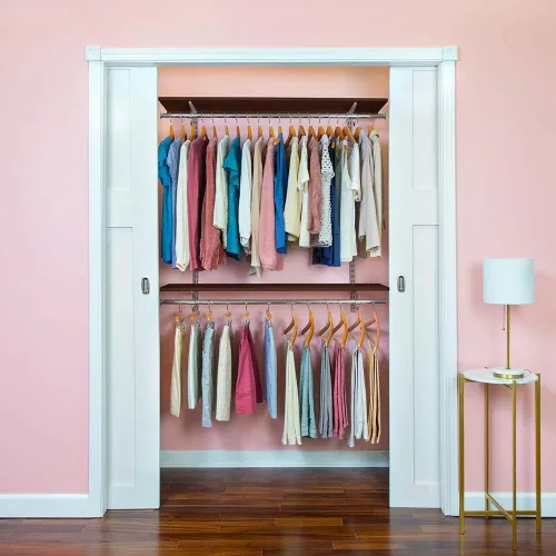 Organized Living freedomRail - Kit organizador de armario ajustable, 48 a 52 pulgadas, pera chocolate