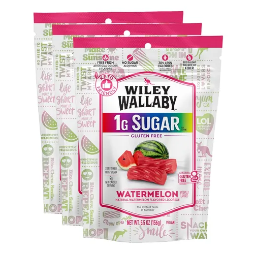 Vista 10 de Wiley Wallaby Dulces de regaliz gourmet de 5.5 onzas de sabor australiano suave y masticable, sin gluten, sabor australiano (5.5 onzas