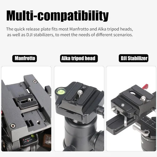 Vista 3 de Hersmay Arca Swiss Placa de liberación rápida para DJI Ronin RS2 RSC2 RS3 RS3PRO RS3mini placa estabilizador cardán accesorios compatibles con placa