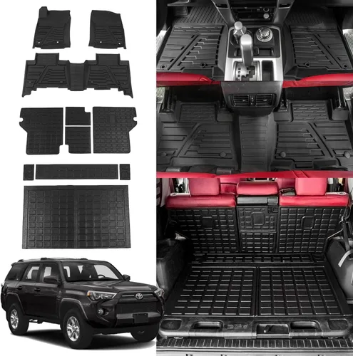 Vista 10 de Rongtaod Protector de asiento trasero compatible con Toyota 4Runner 2010-2024, alfombrillas de respaldo de 5 asientos, fundas de asiento trasero