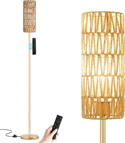Vista 17 de Ambimall - Lámpara de pie moderna para sala de estar, dormitorio y oficina, con control remoto y regulación continua de temperatura