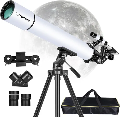 Telescopio Celticbird para adultos de alta potencia, telescopios de viaje para principiantes de astronomía para adultos Regalos, apertura de 80mm,