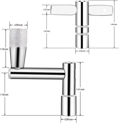 Vista 4 de Soulmate Drum Keys - Paquete de 5 afinadores de tambor con llave de afinación de tambor con llave de movimiento continuo, herramienta de percusión