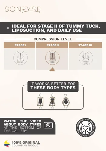Vista 6 de Sonryse S66 Stage 2 Faja Post Cirugía Tummy Tuck BBL Lipo Prenda de compresión para mujeres