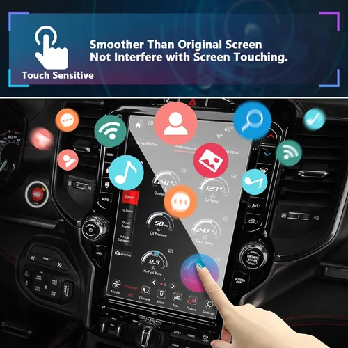 Vista 4 de SXCY 2022-2024 2025 2026 Ram Protector de pantalla de 12 pulgadas 2019-2026 Ram 1500 2500 3500 Protector de pantalla de vidrio templado 2024 2025