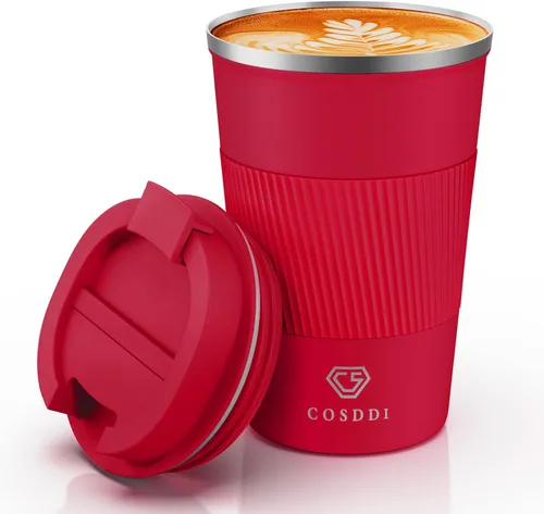 Vista 15 de CS COSDDI - Vaso térmico de acero inoxidable de 12 onzas con aislamiento al vacío, taza de viaje de café a prueba de derrames con tapa
