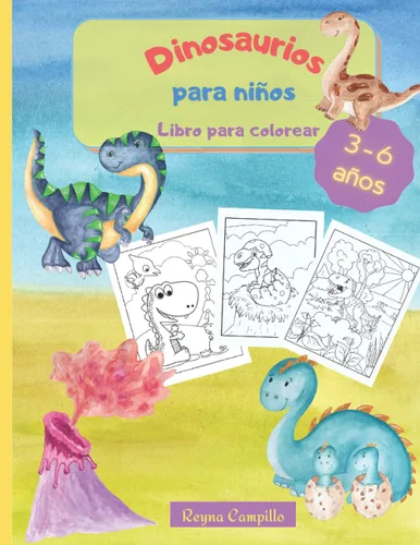 Dinosaurios para niños - Libro para colorear Un divertido libro para colorear para niños 8,5 x 11 pulgadas, 35 grandes páginas para colorear y