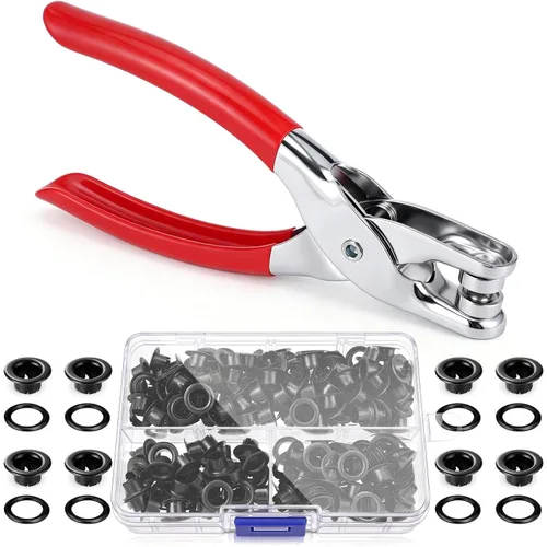 Vista 17 de Kit de herramientas para ojales, alicates para ojales, plata, 3/16 pulgadas Plateado