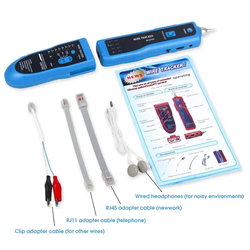 Vista 8 de Rastreador de Cables Probador de Cables de Red Ethernet RJ45 RJ11 - Rastreador de Tonos de Alambre CAT5 CAT6 Probador de Continuidad - Kit