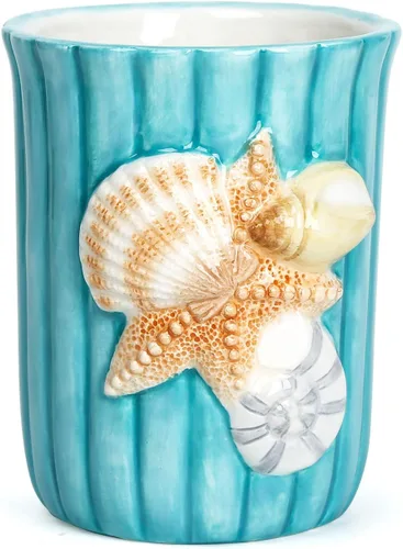 Vista 5 de Juego de accesorios de baño de cerámica, juego de baño de 4 piezas flotantes 3D con soporte para cepillo de dientes, vaso para cepillo de dientes