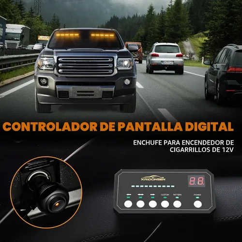 Vista 4 de XRIDONSEN - Luces estroboscópicas ámbar para camiones, 40 luces LED