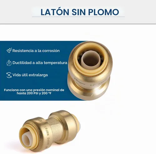 Vista 4 de Paquete de 10 acoplamientos GUOFIS de 1/2" con clip de desconexión