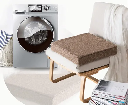 Vista 6 de Cojín cuadrado para silla, 2.0 in de grosor, cojines de asiento para silla de comedor, antideslizante, para taburete de cocina, jardín