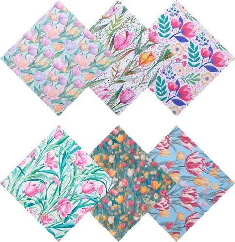 Vista 8 de 6 piezas de paños de limpieza de gafas engrosados con diseño elegante de flores, paños de microfibra multicolores para lentes de anteojos, toallitas
