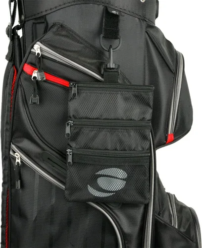 Vista 4 de Orlimar Bolsa de accesorios de golf desmontable, 3 bolsillos con cremallera para objetos de valor y accesorios de golf, se engancha a tu bolsa