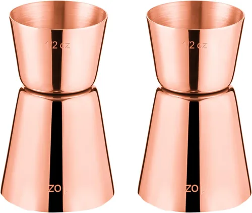 Vista 11 de Medidor para barman, Briout Jigger doble de cóctel japonés de primera calidad, acero inoxidable grado alimenticio 304, 2 OZ 1 OZ con mediciones