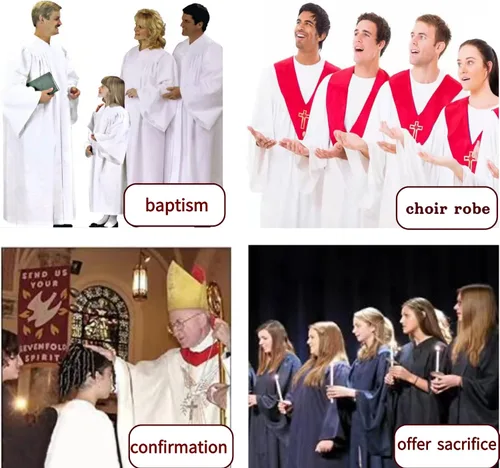 Vista 5 de MyGradDay Batas unisex mate para vestido de graduación, bata de coro para iglesia, bata de púlpito y disfraz de pastor y juez